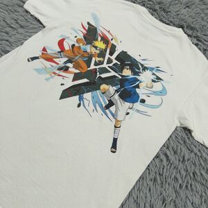 Hypland Shirt Medium White Naruto Sasuke Anime Shippuden Battle Pullover Mens